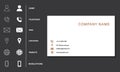 Empty White Business Card Template on Black Background. Contact Information Icons Set. Address, Mobile Phone, Location Royalty Free Stock Photo