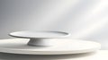 Empty White Cake Stand on White Background Royalty Free Stock Photo