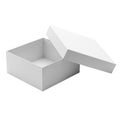 Empty white cardboard box with open lid Royalty Free Stock Photo