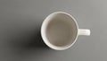 Empty White Ceramic Mug on Gray Background, Top View Royalty Free Stock Photo