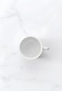 Empty White Ceramic Mug on Minimalist Marble Background Royalty Free Stock Photo
