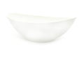 Empty white ceramic oval bowl isolated