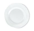 Empty white ceramic plate isolated on white background ,include clipping path Royalty Free Stock Photo