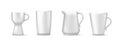 Empty white ceramic, porcelain tableware set vector Royalty Free Stock Photo