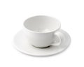 Empty white coffee cup or tea cup top view on white background. with clipping path Royalty Free Stock Photo