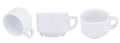 Empty white coffee porcelain cups isolated on white Royalty Free Stock Photo