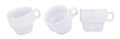 Empty white coffee porcelain cups isolated on white Royalty Free Stock Photo