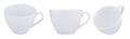 Empty white coffee porcelain cups isolated on white Royalty Free Stock Photo
