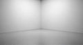 Empty White Corner Room with Textured Grey Floor and Subtle Lighting (1306 Royalty Free Stock Photo