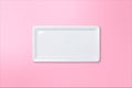 Empty white plate on pink gradient background Royalty Free Stock Photo