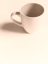 Empty white cup on a light background. Cup with place for text. Copyspace Royalty Free Stock Photo