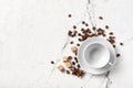 Empty white cup for morning black coffee with sugar Royalty Free Stock Photo