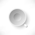 Empty white cup top view Royalty Free Stock Photo