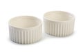 Empty white cylindrical ceramic bowl isolated on white background