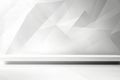 Empty White Display Shelf Against Geometric Background Royalty Free Stock Photo
