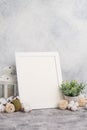 Empty white frame on the wall background. The concept of design and font inscriptions and image placement Royalty Free Stock Photo