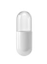 Empty white and glass capsule, medical pill isolated on white. Clipping path included Royalty Free Stock Photo