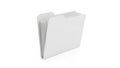 Empty white hanging file folder standing upright on a flat surface Royalty Free Stock Photo