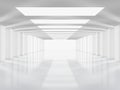 Empty white interior. Fashion podium. Catwalk runway stage Royalty Free Stock Photo