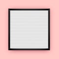 Empty white letterboard for plastic letters with black frame mockup Royalty Free Stock Photo