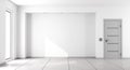 Empty white minimalist living room