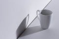 Empty white mug with shadow