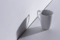 Empty white mug with shadow Royalty Free Stock Photo