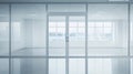 Empty White Office Space with Glass Doors and Windows Royalty Free Stock Photo
