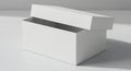 Empty White Open Box with Lid on White Background Royalty Free Stock Photo