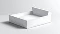 Empty White Open Cardboard Box on a Light Gray Surface Keywords: box, empty, white, open Royalty Free Stock Photo
