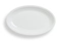 Empty white oval plate on white background, clipping path includ Royalty Free Stock Photo
