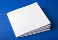 Empty white paper for notes, notebook, diary, booklet, organizer on a blue background.