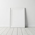 Empty white picture frame on wall Royalty Free Stock Photo