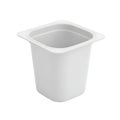 Empty white plastic container with rounded corners on white background Royalty Free Stock Photo