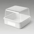 Empty white plastic food container with transparent lid mock-up Royalty Free Stock Photo