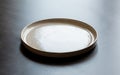 Empty White Plate on Black Wooden Table - Minimalist Dining Setting