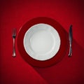 Empty White Plate with Cutlery Royalty Free Stock Photo