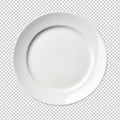 empty white plate isolated on transparent background Royalty Free Stock Photo
