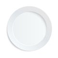 Empty white plate on white background