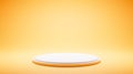 Empty White Platform on Yellow Studio Background Royalty Free Stock Photo