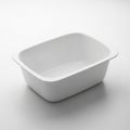Empty White Rectangular Plastic Basin with Rounded Corners on a White Background container Royalty Free Stock Photo