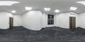 Empty white room without furniture with big windows. full seamless spherical hdri panorama 360 degrees in interior room in modern Royalty Free Stock Photo