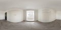 Empty white room without furniture. full seamless spherical hdri panorama 360 degrees in interior room in modern apartments in Royalty Free Stock Photo