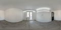 Empty white room without furniture. full seamless spherical hdri panorama 360 degrees in interior room in modern apartments in Royalty Free Stock Photo