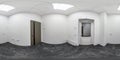 Empty white room without furniture. full seamless spherical hdri panorama 360 degrees in interior room in modern apartments, Royalty Free Stock Photo