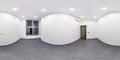 Empty white room without furniture. full spherical hdri panorama 360 degrees in interior room in modern apartments,  office or Royalty Free Stock Photo