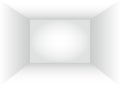 Empty white room indoor. Mockup inner space of box for exhibition, advertising and presentation. Vector illustration Royalty Free Stock Photo