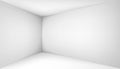 Empty white room. The inner space of the box. Corner of light box with soft shadows. Vector design illustration. Mock up for you b