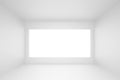 empty white room interior background