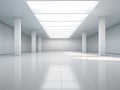 Empty white room interior , clean lines, open space